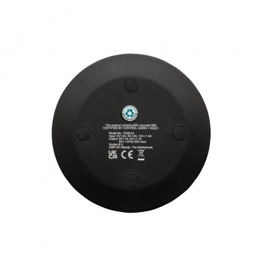 Logo trade advertising products picture of: RCS recycled plastic 15W Wireless fast charger