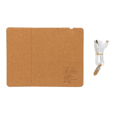 Logotrade promotional item picture of: 10W wireless charging cork mousepad and stand