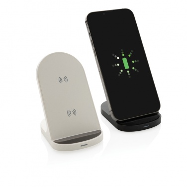 Logo trade business gifts image of: RCS recycled plastic double coil wireless stand 15W