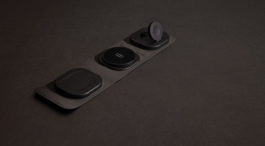 Logo trade promotional merchandise photo of: Swiss Peak RCS rplastic 3-in-1 wireless 15W travel charger