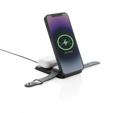 Logo trade advertising products image of: Swiss Peak RCS rPU 15W  3-in-1 magnetic wireless charger