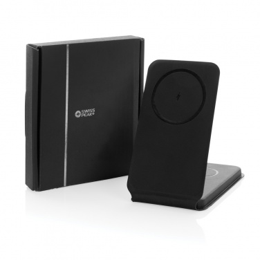 Logo trade promotional products image of: Swiss Peak RCS rPU 15W  3-in-1 magnetic wireless charger