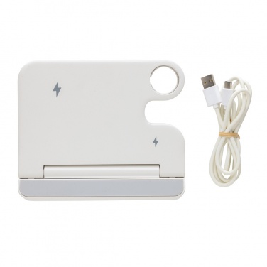 Logotrade corporate gift image of: Joltz RCS recycled plastic dual 15W charger with iWatch slot