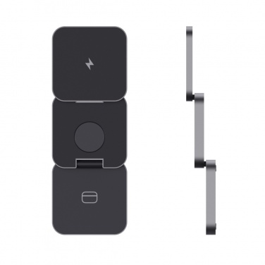 Logotrade promotional product image of: Terra RCS recycled aluminum foldable 3 in 1 15W charger