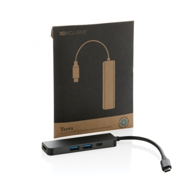 Logo trade promotional giveaways image of: Terra RCS recycled aluminum hub with HDMI input