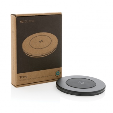 Logo trade promotional products image of: Terra RCS recycled aluminium 10W wireless charger