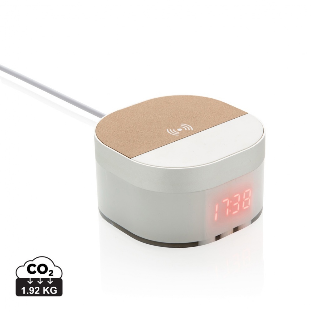 Logotrade promotional gift image of: Aria 5W Wireless Charging Digital Clock