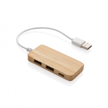 Logo trade promotional gifts picture of: Bamboo hub with Type-C