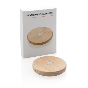 Logo trade promotional merchandise image of: 5W wood wireless charger