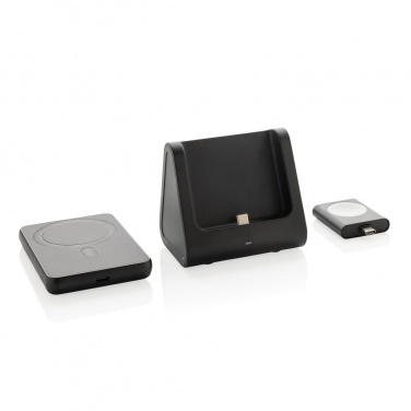 Logotrade promotional giveaway picture of: Powerbase RCS recycled plastic 3 in 1 charger with powerbank