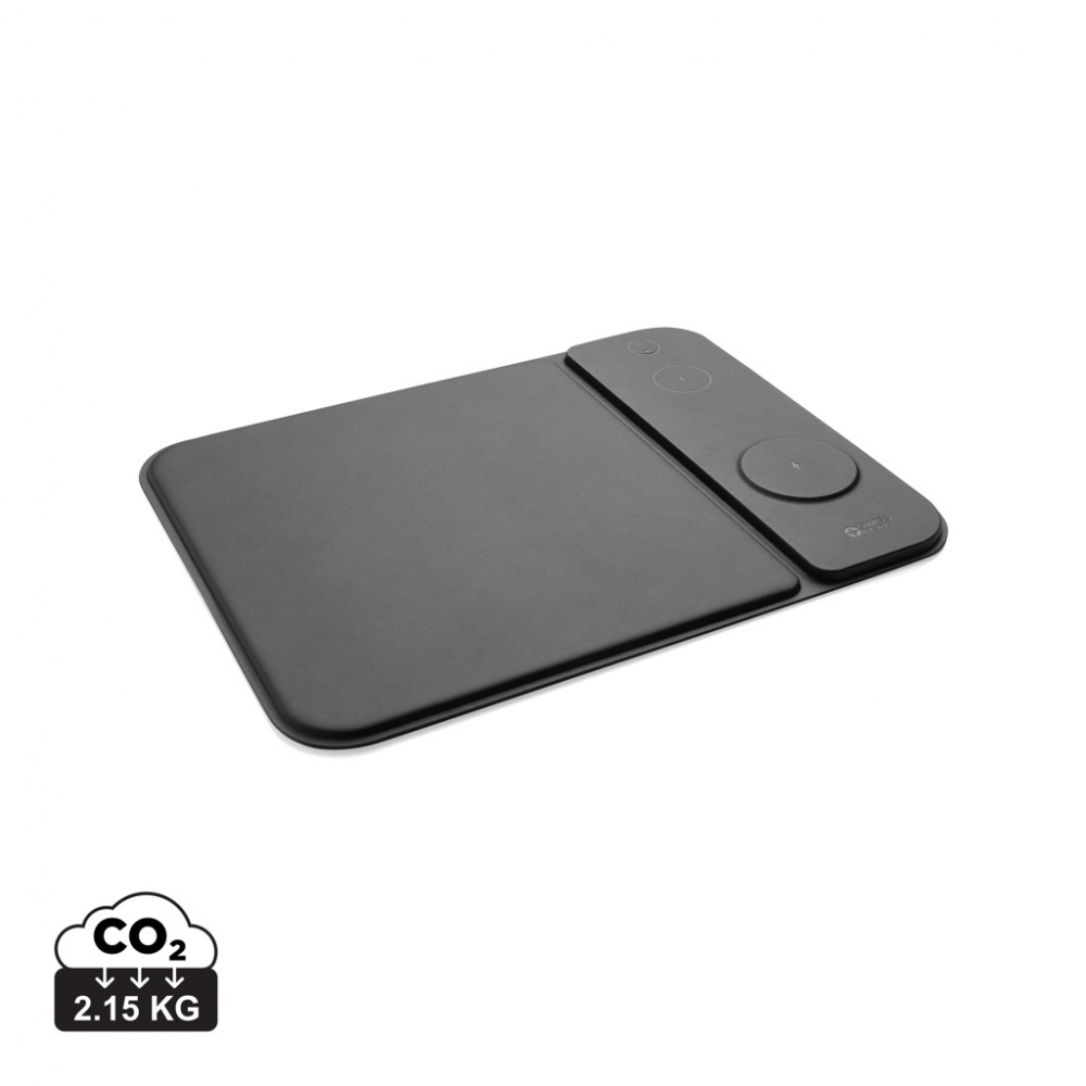 Logotrade promotional merchandise image of: Swiss peak RCS recycled PU 15W 3 in 1 charging mousepad