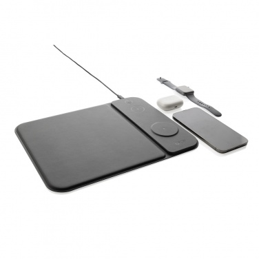 Logotrade corporate gift picture of: Swiss peak RCS recycled PU 15W 3 in 1 charging mousepad