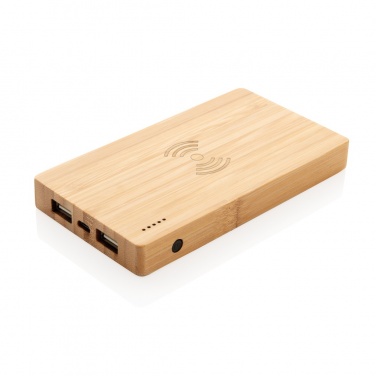 Logotrade promotional merchandise photo of: Bamboo 4.000 mAh wireless 5W Powerbank