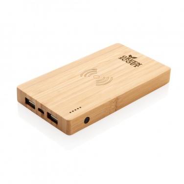 Logotrade advertising product image of: Bamboo 4.000 mAh wireless 5W Powerbank