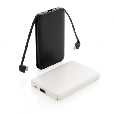 Logotrade business gift image of: 5.000 mAh Pocket Powerbank with integrated cables