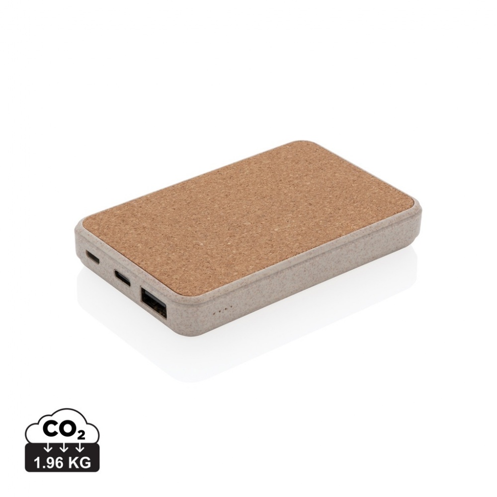 Logo trade advertising products picture of: Cork and Wheat 5.000 mAh pocket powerbank