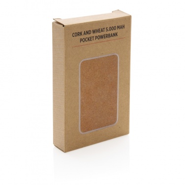 Logo trade promotional products image of: Cork and Wheat 5.000 mAh pocket powerbank