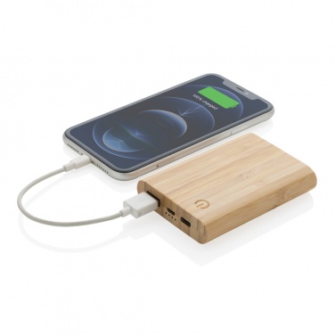 Logo trade promotional item photo of: Bamboo 5.000 mAh powerbank