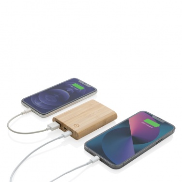 Logo trade promotional items picture of: Bamboo 5.000 mAh powerbank