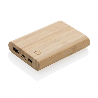Logo trade corporate gift photo of: Bamboo 5.000 mAh powerbank