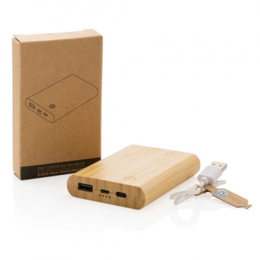 Logotrade promotional gift image of: Bamboo 5.000 mAh powerbank