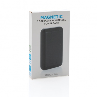 Logo trade promotional product photo of: Magnetic 5.000 mAh 5W wireless powerbank