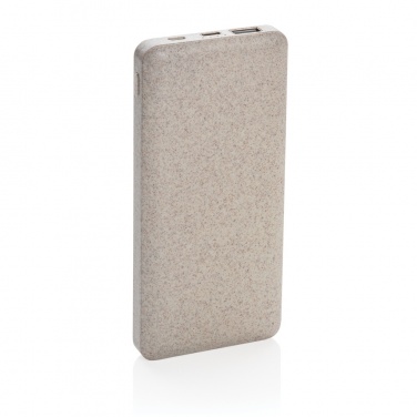 Logo trade promotional gifts picture of: 10.000 mah wheat straw powerbank