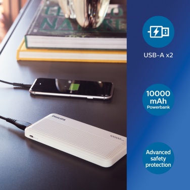 Logo trade advertising products image of: Philips 10.000 mAh slim powerbank