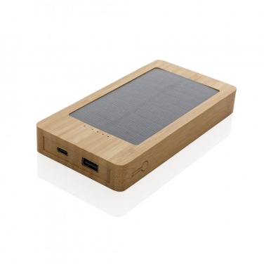 Logotrade corporate gift image of: Sunwick 10.000 mAh Bamboo solar powerbank