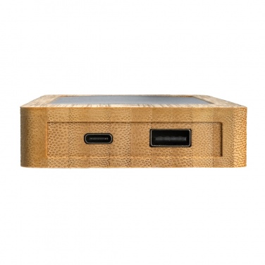 Logotrade promotional gift picture of: Sunwick 10.000 mAh Bamboo solar powerbank