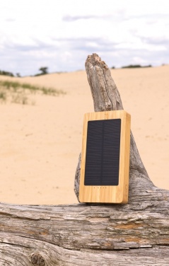 Logo trade promotional gift photo of: Sunwick 10.000 mAh Bamboo solar powerbank