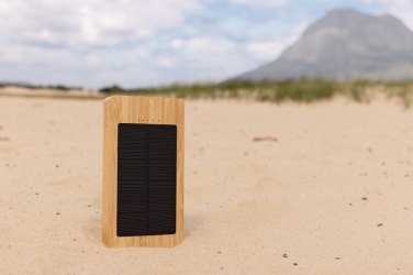Logotrade business gift image of: Sunwick 10.000 mAh Bamboo solar powerbank
