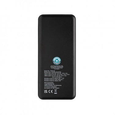 Logo trade promotional item photo of: Fenwick RCS recycled plastic 10000mah  3 in 1 fast powerbank