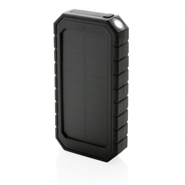 Logo trade corporate gifts image of: RCS recycled plastic Solar powerbank with 10W Wireless