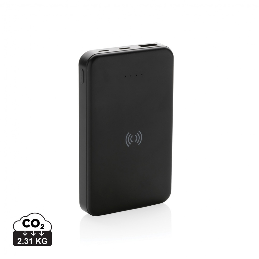 Logo trade corporate gift photo of: RCS recycled plastic 5.000 mAh 5W wireless powerbank
