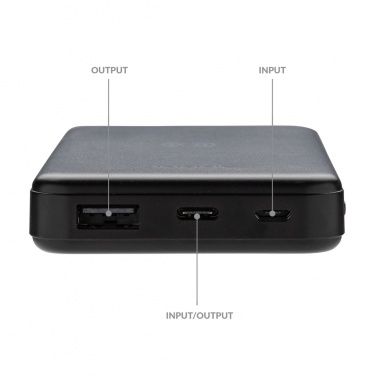 Logo trade promotional gifts picture of: RCS recycled plastic 5.000 mAh 5W wireless powerbank