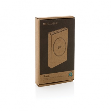 Logo trade business gifts image of: Terra RCS recycled aluminium 5000 mAh powerbank 5W wireless