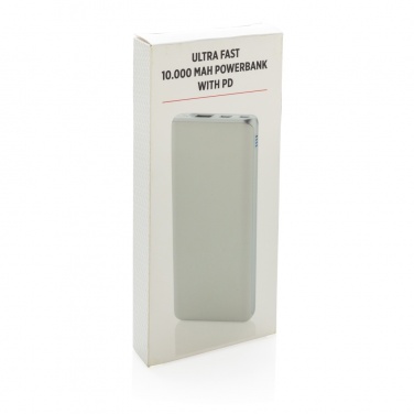 Logo trade corporate gifts image of: Ultra fast 10.000 mAh powerbank with PD