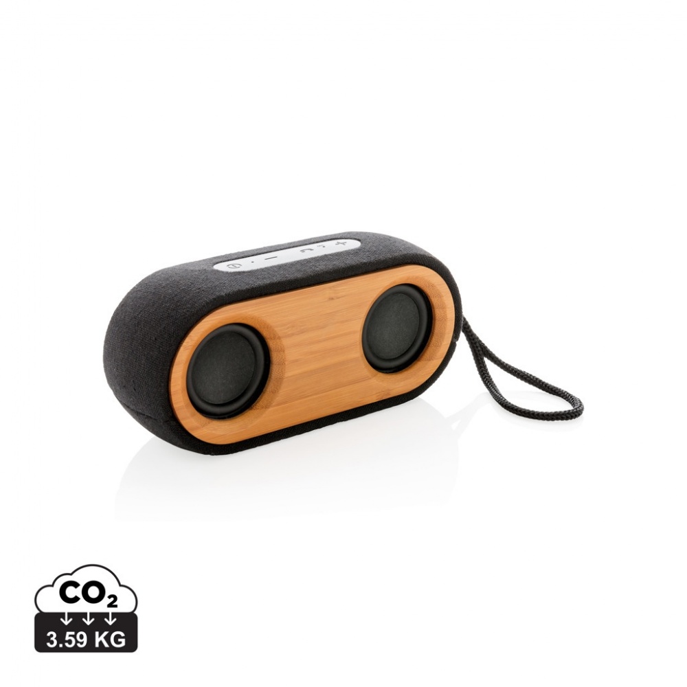 Logo trade promotional merchandise picture of: Bamboo X double speaker