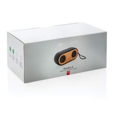 Logo trade promotional gifts picture of: Bamboo X double speaker