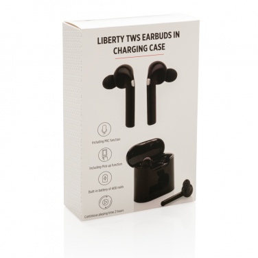 Logotrade promotional item image of: Liberty wireless earbuds in charging case
