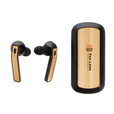 Logotrade promotional merchandise image of: Bamboo Free Flow TWS earbuds in case