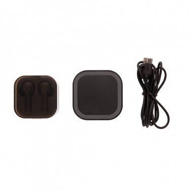 Logo trade corporate gift photo of: TWS earbuds in wireless charging case
