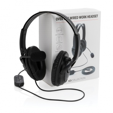 Logotrade corporate gift picture of: Over ear wired work headset