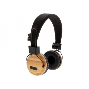 Logo trade corporate gift photo of: Bamboo wireless headphone