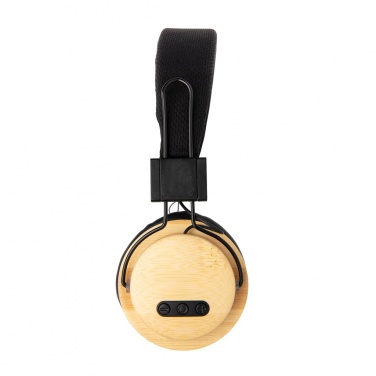 Logo trade promotional items image of: Bamboo wireless headphone