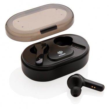 Logo trade promotional products image of: Light up logo TWS earbuds in charging case