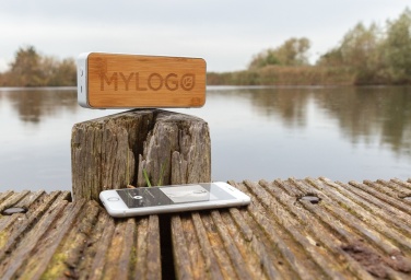 Logo trade corporate gift photo of: Nevada Bamboo 3W wireless speaker