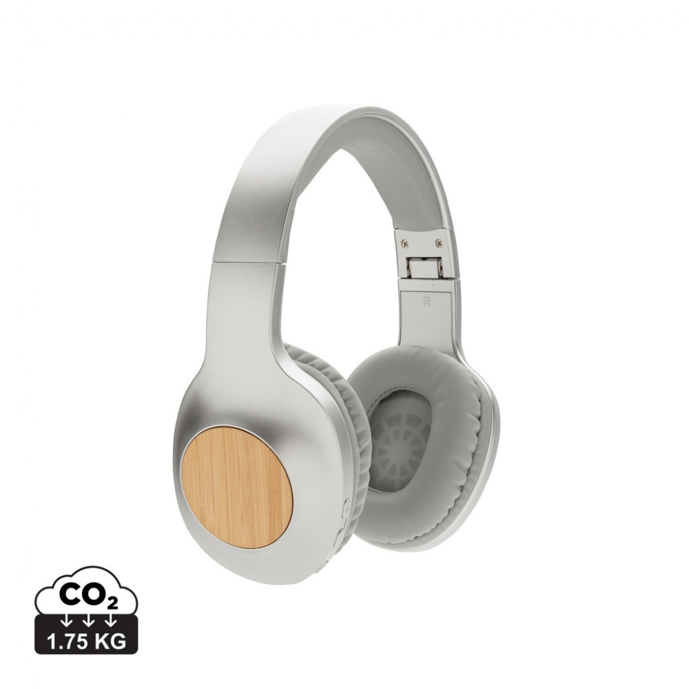 Logo trade promotional products image of: Dakota Bamboo wireless headphone