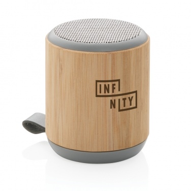 Logo trade promotional merchandise picture of: Bamboo and fabric 3W wireless speaker